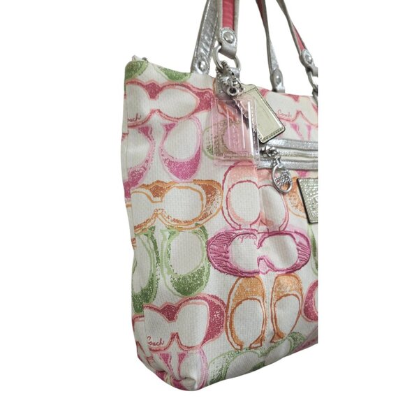 COACH Scribbles Poppy Collection Large Tote Purse - Picture 7 of 16